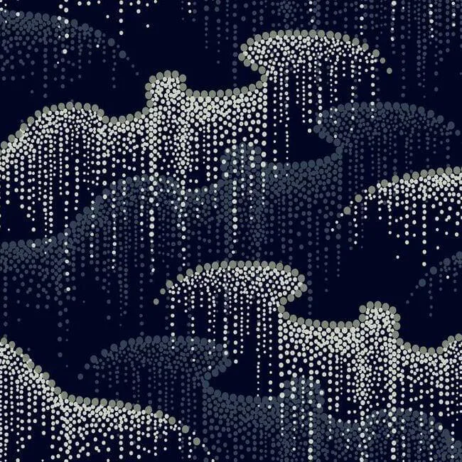 Candice Olson Moonlight Pearls wallpaper, color Navy, SKU OS4264