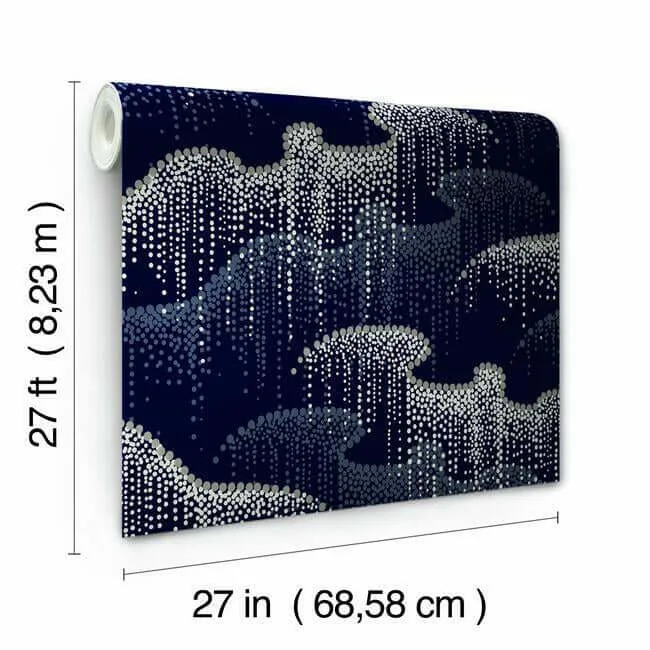 Candice Olson Moonlight Pearls - Navy Wallpaper | Buy Online Candice Olson Moonlight Pearls wallpaper, color Navy, SKU OS4264