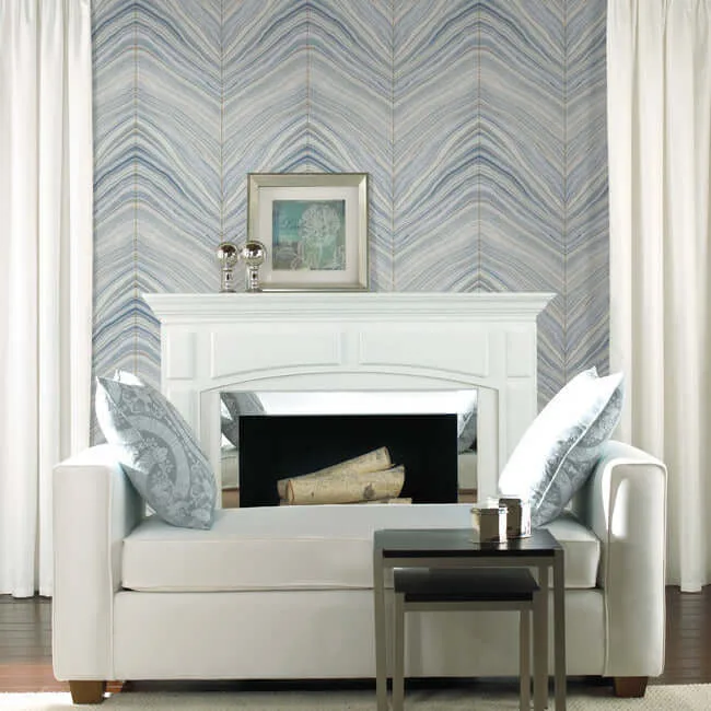 Candice Olson Onyx Strata wallpaper, color Mist Blue, SKU PSW1421RL