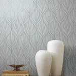 Candice Olson Palma - Blue & Silver Wallpaper | Buy Online Candice Olson Palma wallpaper, color Blue & Silver, SKU DT5083