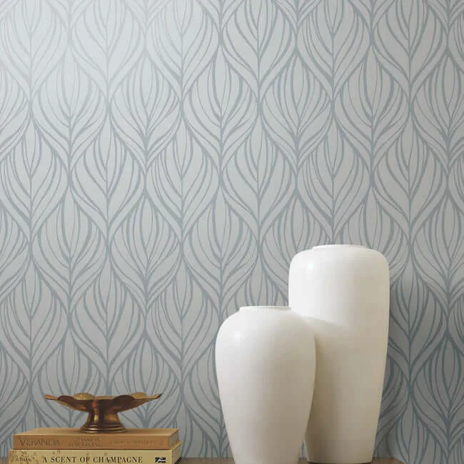 Candice Olson Palma - Blue & Silver Wallpaper | Buy Online Candice Olson Palma wallpaper, color Blue & Silver, SKU DT5083
