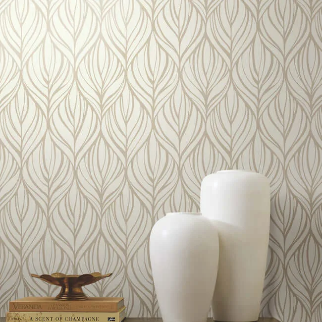 Candice Olson Palma - White & Gold Wallpaper | Buy Online Candice Olson Palma wallpaper, color White & Gold, SKU DT5081