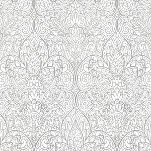 Candice Olson Paradise wallpaper, color Bright White & Silver, SKU DT5011