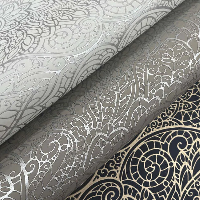 Candice Olson Paradise - Bright White & Silver Wallpaper | Buy Online Candice Olson Paradise wallpaper, color Bright White & Silver, SKU DT5011