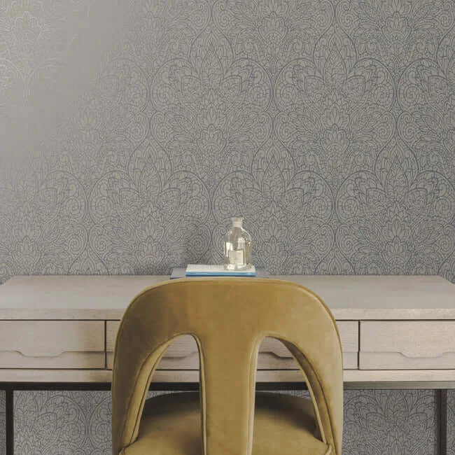 Candice Olson Paradise - Dark Taupe & Silver Wallpaper | Buy Online Candice Olson Paradise wallpaper, color Dark Taupe & Silver, SKU DT5012