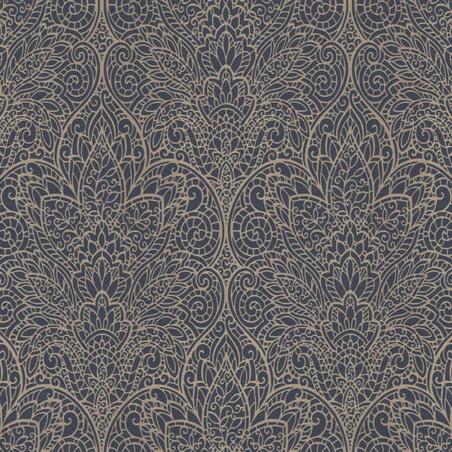 Candice Olson Paradise wallpaper, color Navy & Gold, SKU DT5013