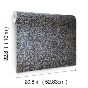 Candice Olson Paradise wallpaper, color Navy & Gold, SKU DT5013