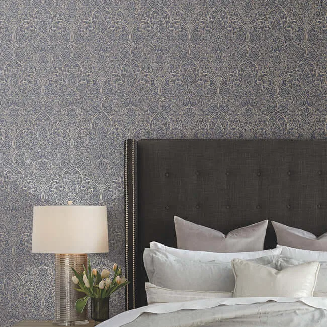 Candice Olson Paradise wallpaper, color Navy & Gold, SKU DT5013