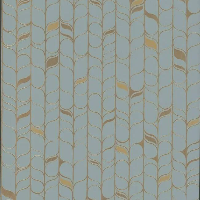 Candice Olson Perfect Petals wallpaper, color Blue & Gold, SKU OS4202