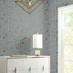 Candice Olson Perfect Petals - Blue & Gold Wallpaper | Buy Online Candice Olson Perfect Petals wallpaper, color Blue & Gold, SKU OS4202
