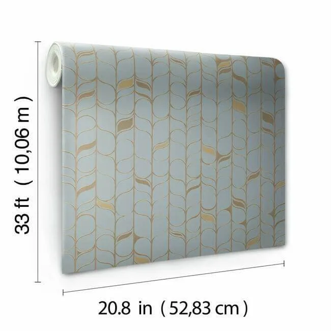 Candice Olson Perfect Petals - Blue & Gold Wallpaper | Buy Online Candice Olson Perfect Petals wallpaper, color Blue & Gold, SKU OS4202