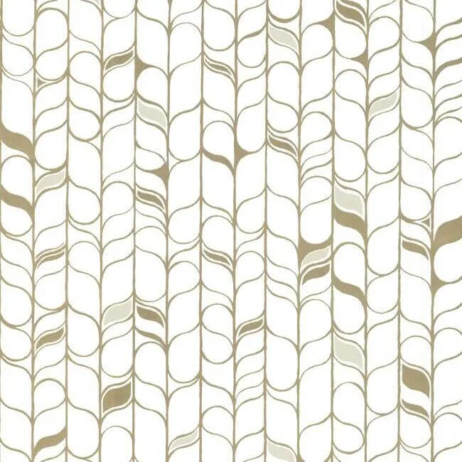 Candice Olson Perfect Petals wallpaper, color White & Gold, SKU OS4201