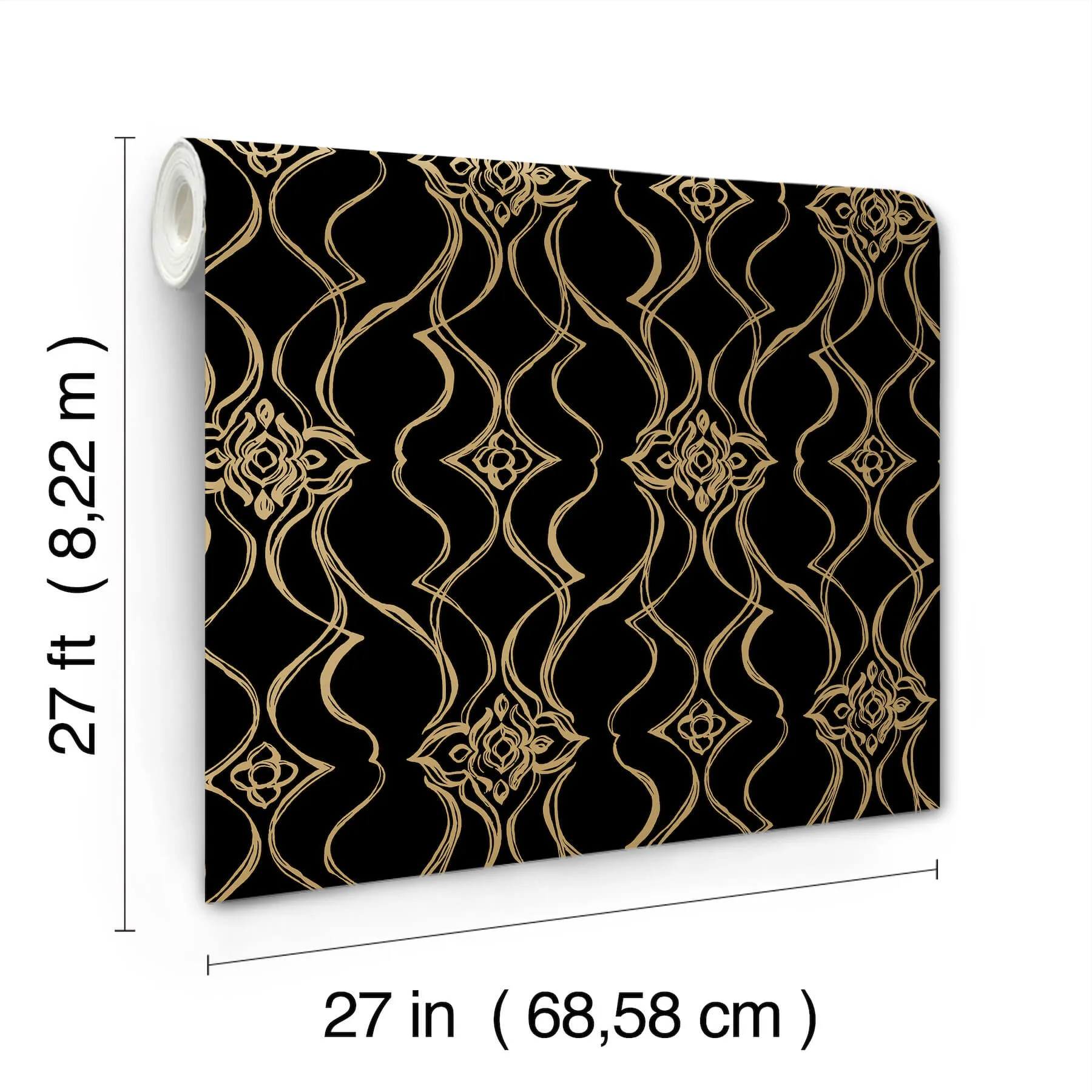 Candice Olson Pirouette wallpaper, color Black & Gold, SKU DF3371