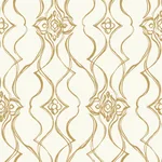 Candice Olson Pirouette - White & Gold Wallpaper | Buy Online Candice Olson Pirouette wallpaper, color White & Gold, SKU DF3372