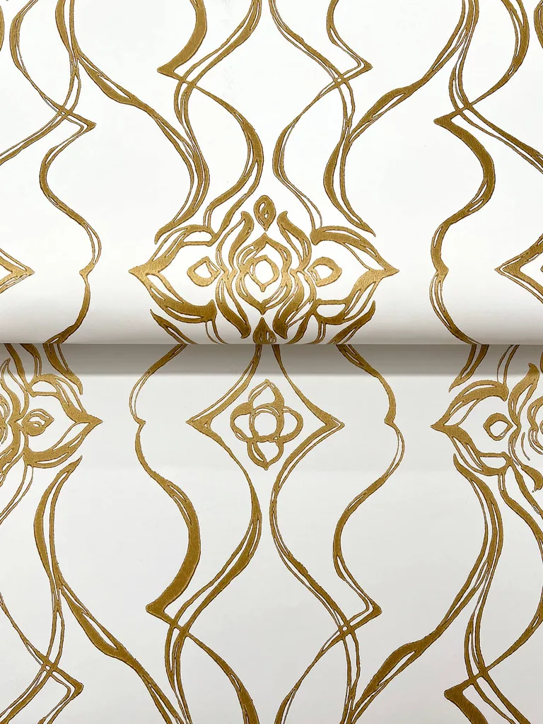 Candice Olson Pirouette wallpaper, color White & Gold, SKU DF3372