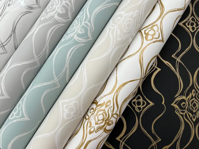 Candice Olson Pirouette wallpaper, color White & Gold, SKU DF3372
