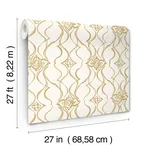 Candice Olson Pirouette - White & Gold Wallpaper | Buy Online Candice Olson Pirouette wallpaper, color White & Gold, SKU DF3372
