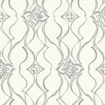 Candice Olson Pirouette - White & Silver Wallpaper | Buy Online Candice Olson Pirouette wallpaper, color White & Silver, SKU DF3373