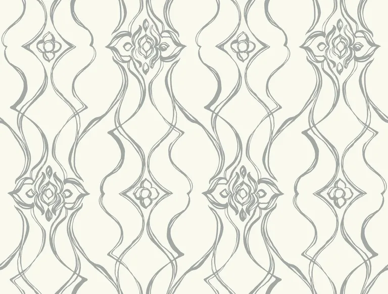 Candice Olson Pirouette wallpaper, color White & Silver, SKU DF3373