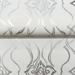 Candice Olson Pirouette - White & Silver Wallpaper | Buy Online Candice Olson Pirouette wallpaper, color White & Silver, SKU DF3373