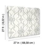 Candice Olson Pirouette - White & Silver Wallpaper | Buy Online Candice Olson Pirouette wallpaper, color White & Silver, SKU DF3373
