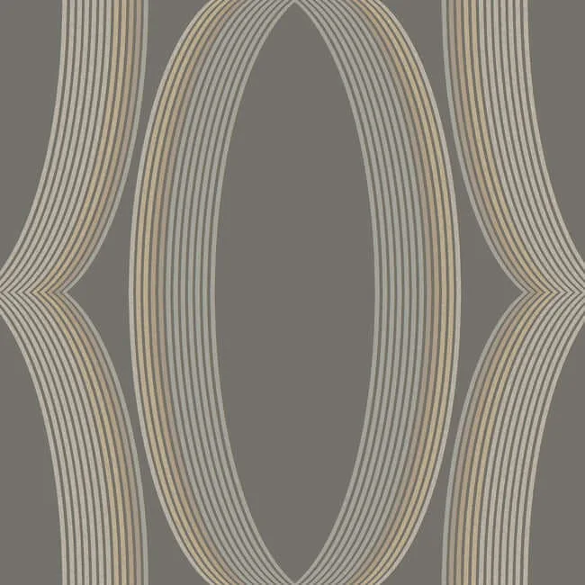 Candice Olson Progression Ogee wallpaper, color Charcoal, SKU EV3986