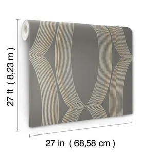 Candice Olson Progression Ogee wallpaper, color Charcoal, SKU EV3986