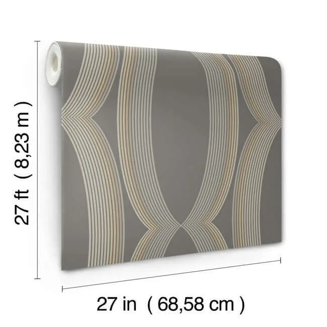 Candice Olson Progression Ogee wallpaper, color Charcoal, SKU EV3986