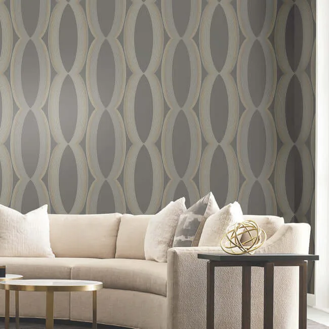 Candice Olson Progression Ogee - Charcoal Wallpaper | Buy Online Candice Olson Progression Ogee wallpaper, color Charcoal, SKU EV3986