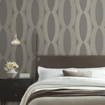 Candice Olson Progression Ogee - Charcoal Wallpaper | Buy Online Candice Olson Progression Ogee wallpaper, color Charcoal, SKU EV3986