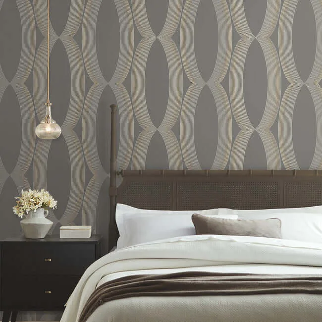 Candice Olson Progression Ogee - Charcoal Wallpaper | Buy Online Candice Olson Progression Ogee wallpaper, color Charcoal, SKU EV3986