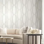Candice Olson Progression Ogee - White Wallpaper | Buy Online Candice Olson Progression Ogee wallpaper, color White, SKU EV3981