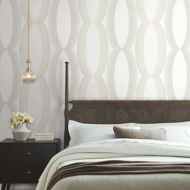 Candice Olson Progression Ogee - White Wallpaper | Buy Online Candice Olson Progression Ogee wallpaper, color White, SKU EV3981