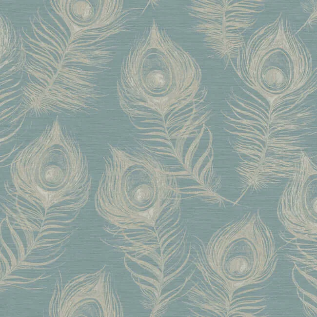 Candice Olson Regal Peacock wallpaper, color Dark Teal, SKU EV3943