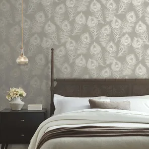 Candice Olson Regal Peacock wallpaper, color Mink, SKU EV3941