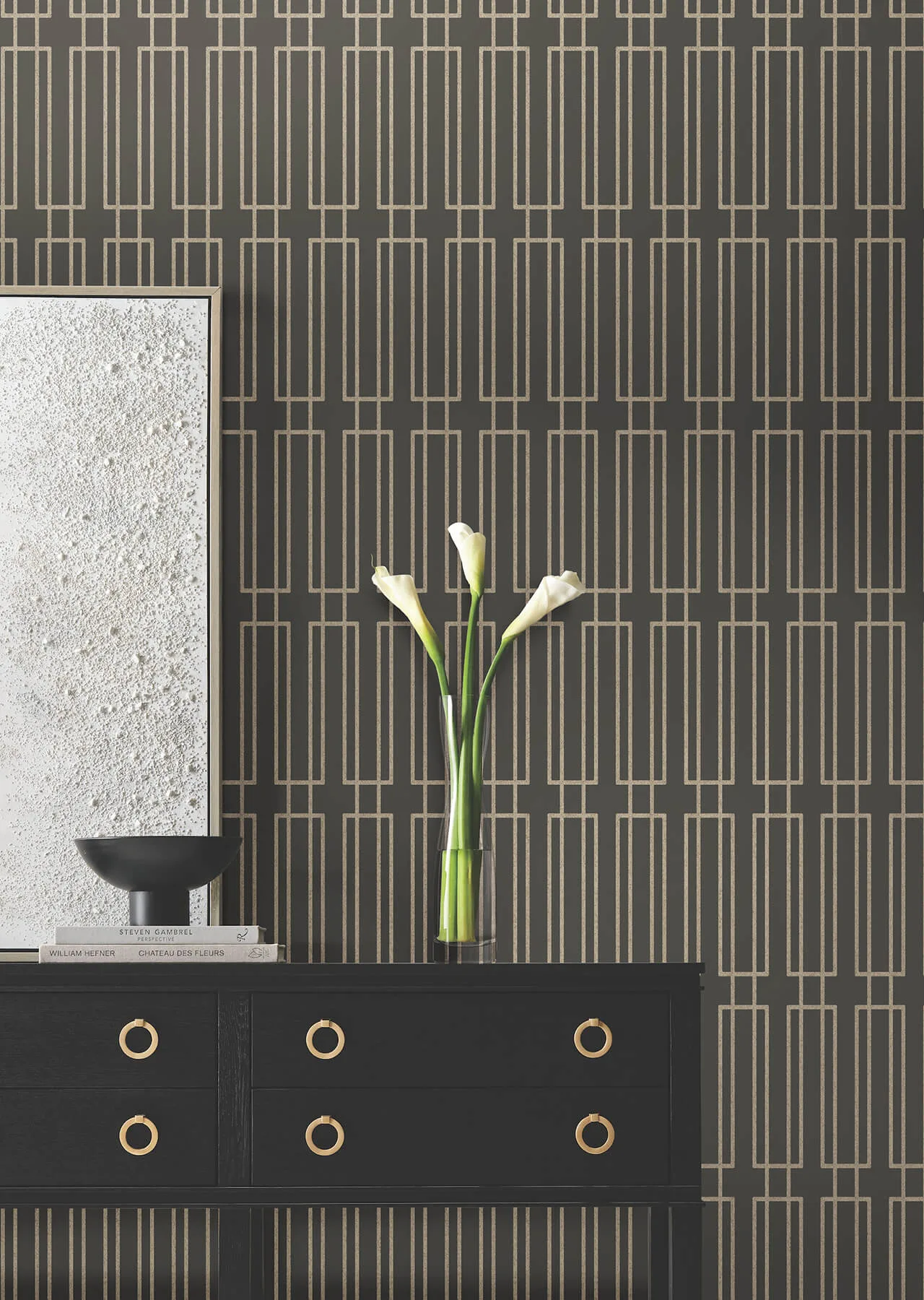 Candice Olson Terrace - Char Wallpaper | Buy Online Candice Olson Terrace wallpaper, color Char, SKU CN2142