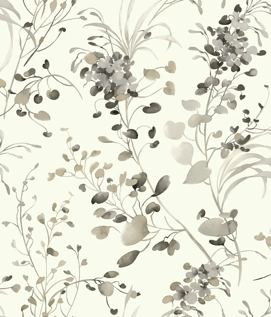 Candice Olson Spring Whispers wallpaper, color Charcoal, SKU DF3342