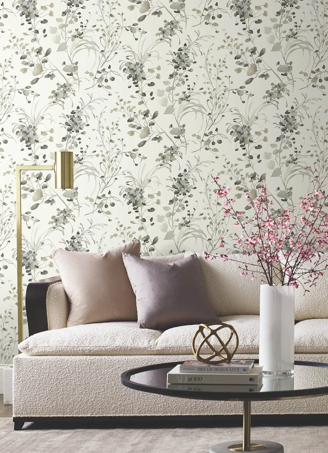 Candice Olson Spring Whispers wallpaper, color Charcoal, SKU DF3342