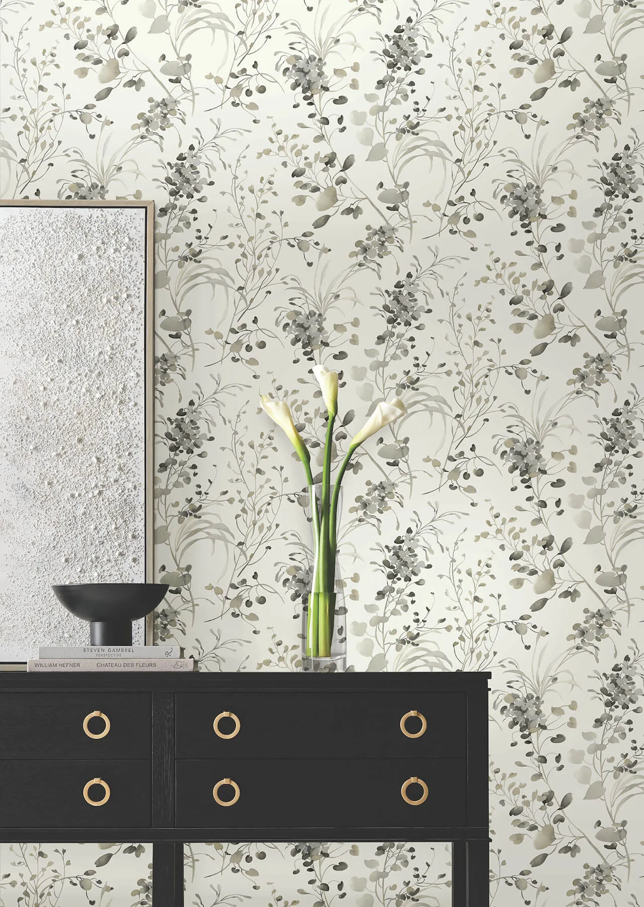 Candice Olson Spring Whispers - Charcoal Wallpaper | Buy Online Candice Olson Spring Whispers wallpaper, color Charcoal, SKU DF3342
