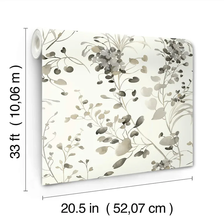 Candice Olson Spring Whispers wallpaper, color Charcoal, SKU DF3342