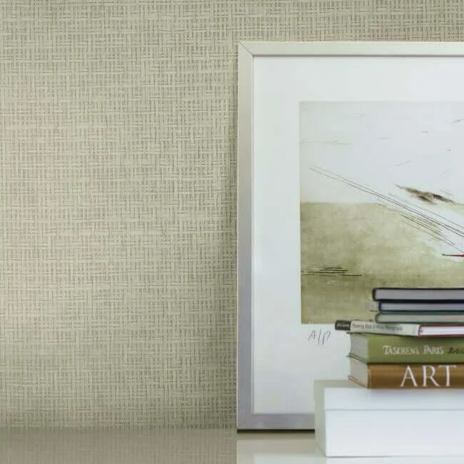 Candice Olson Tatami Weave wallpaper, color Grey & Taupe, SKU OG0527