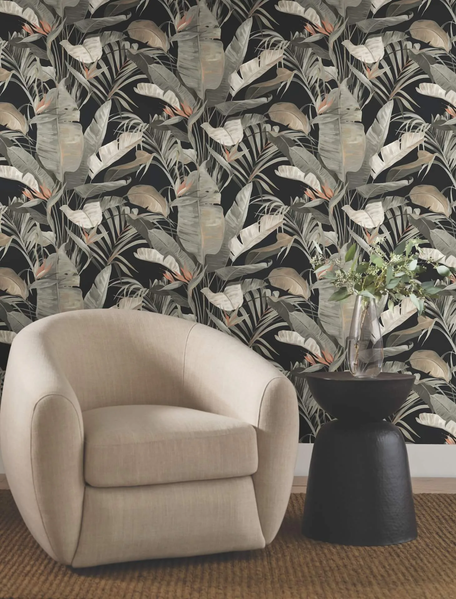 Candice Olson Tropical - Black Wallpaper | Buy Online Candice Olson Tropical wallpaper, color Black, SKU NT6135