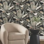 Candice Olson Tropical Cabana - Black Wallpaper | Buy Online Candice Olson Tropical Cabana wallpaper, color Black, SKU PSW1614RL