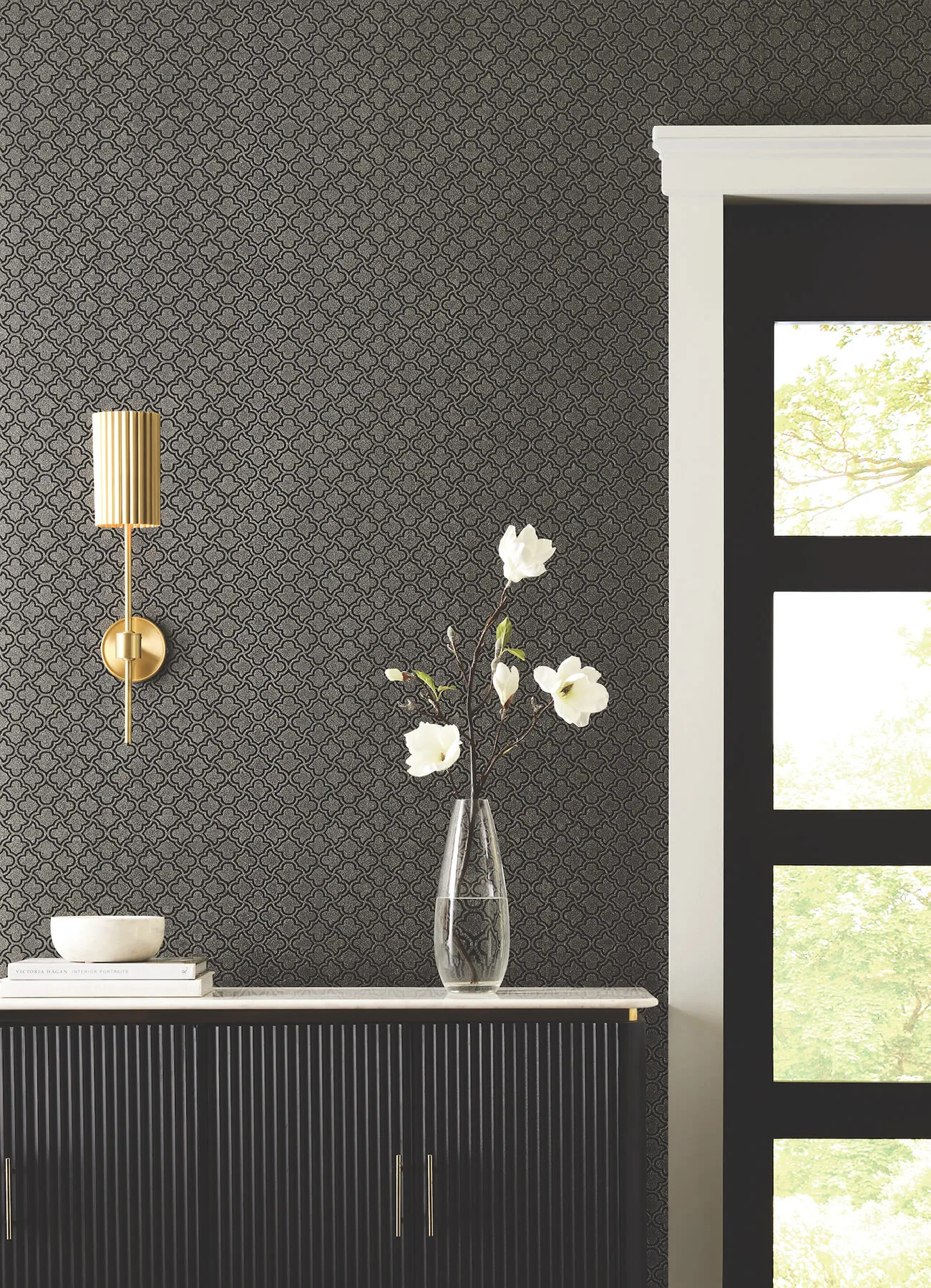 Candice Olson Uptown Glam wallpaper, color Black & Gold, SKU DF3336
