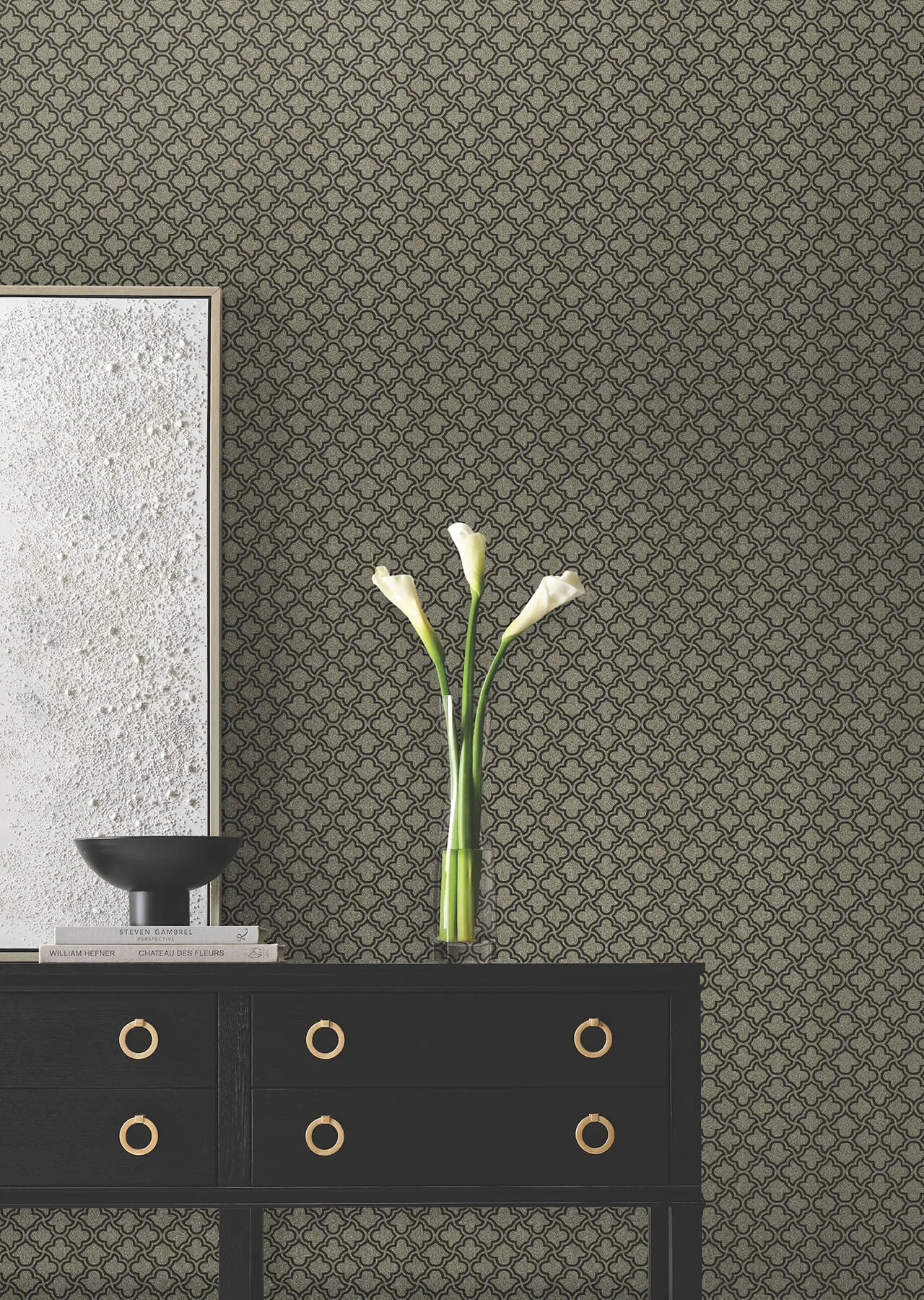 Candice Olson Uptown Glam wallpaper, color Black & Gold, SKU DF3336
