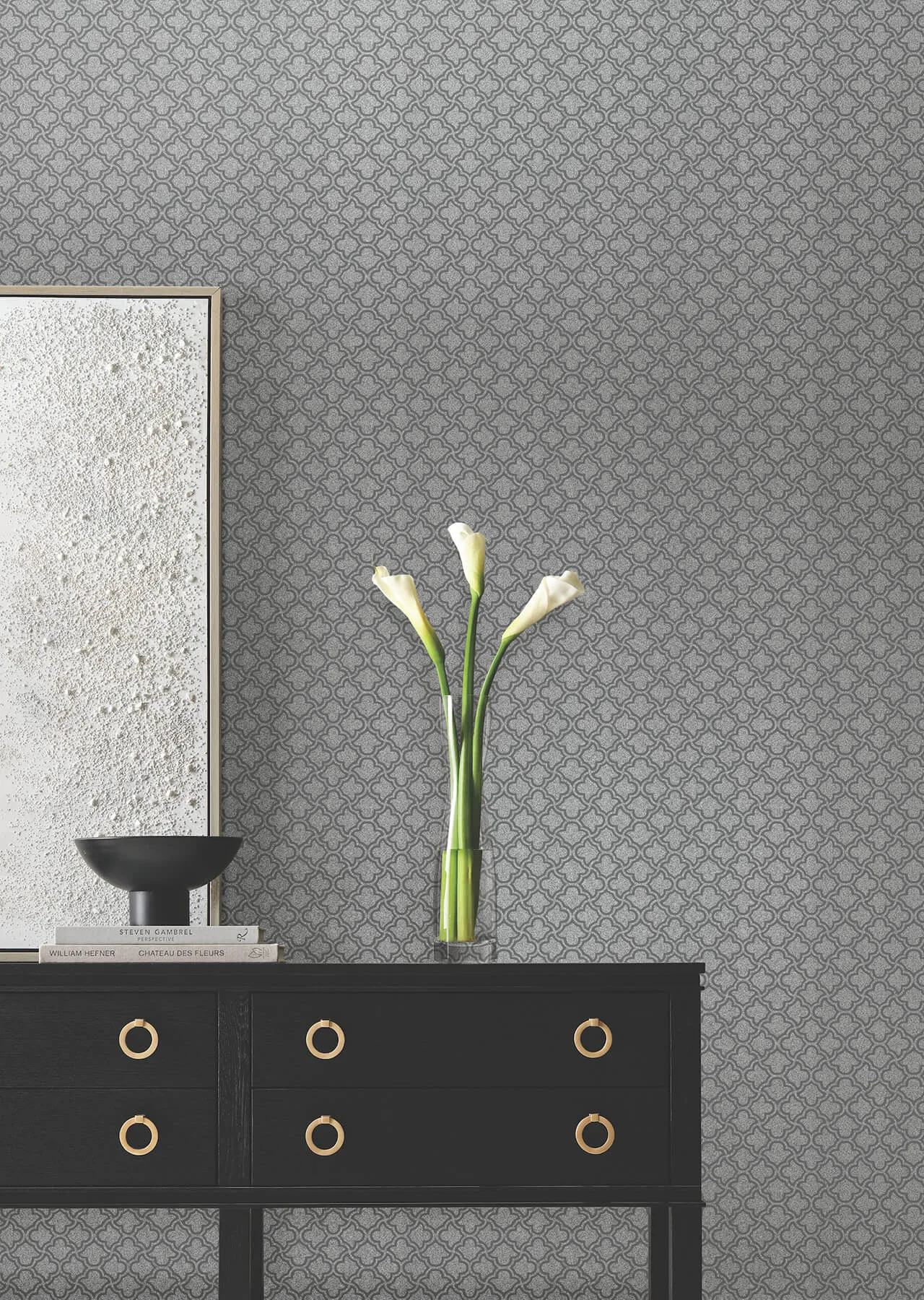 Candice Olson Uptown Glam wallpaper, color Charcoal, SKU DF3338
