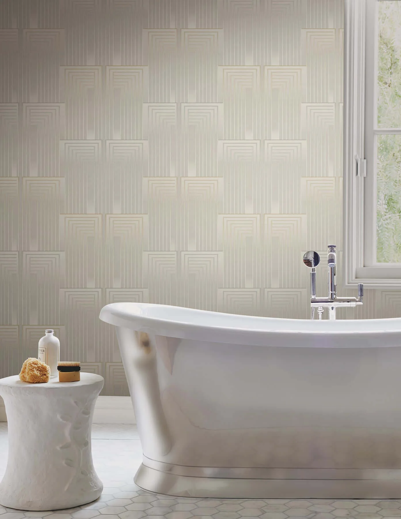Candice Olson Vanishing wallpaper, color Taupe & Pearl, SKU PSW1606RL