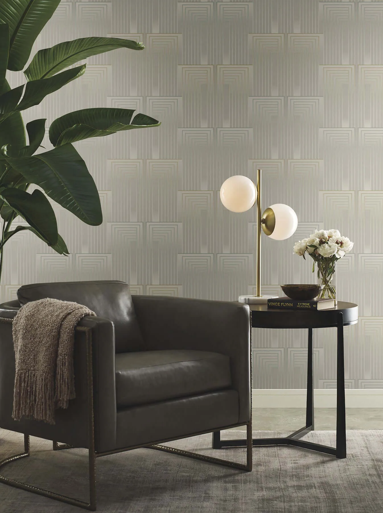 Candice Olson Vanishing wallpaper, color Taupe & Pearl, SKU PSW1606RL