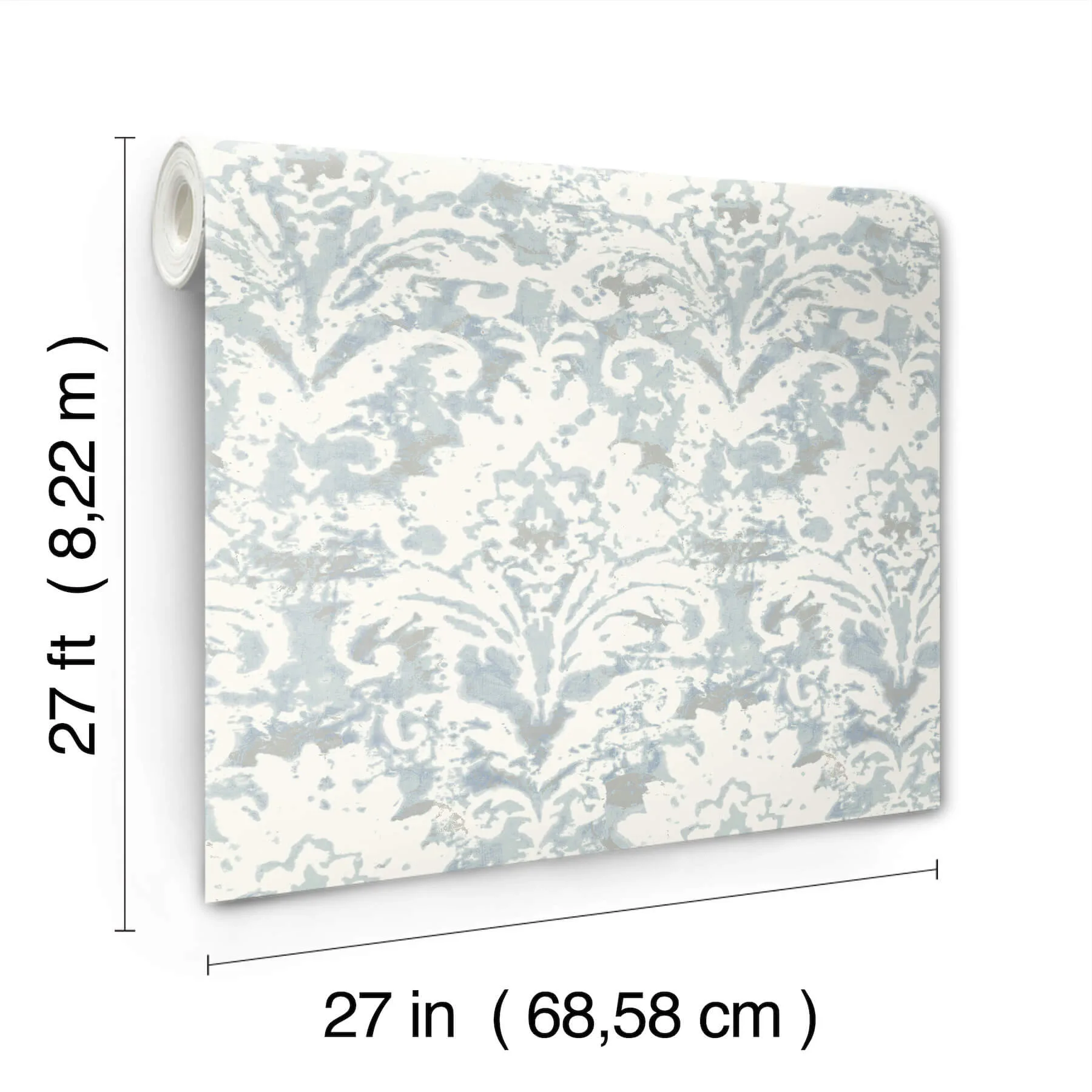 Candice Olson Velvet Crush Damask - Blue & Pearl Wallpaper | Buy Online Candice Olson Velvet Crush Damask wallpaper, color Blue & Pearl, SKU DF3335