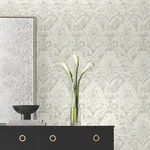 Candice Olson Velvet Crush Damask - Cream & Pearl Wallpaper | Buy Online Candice Olson Velvet Crush Damask wallpaper, color Cream & Pearl, SKU DF3334